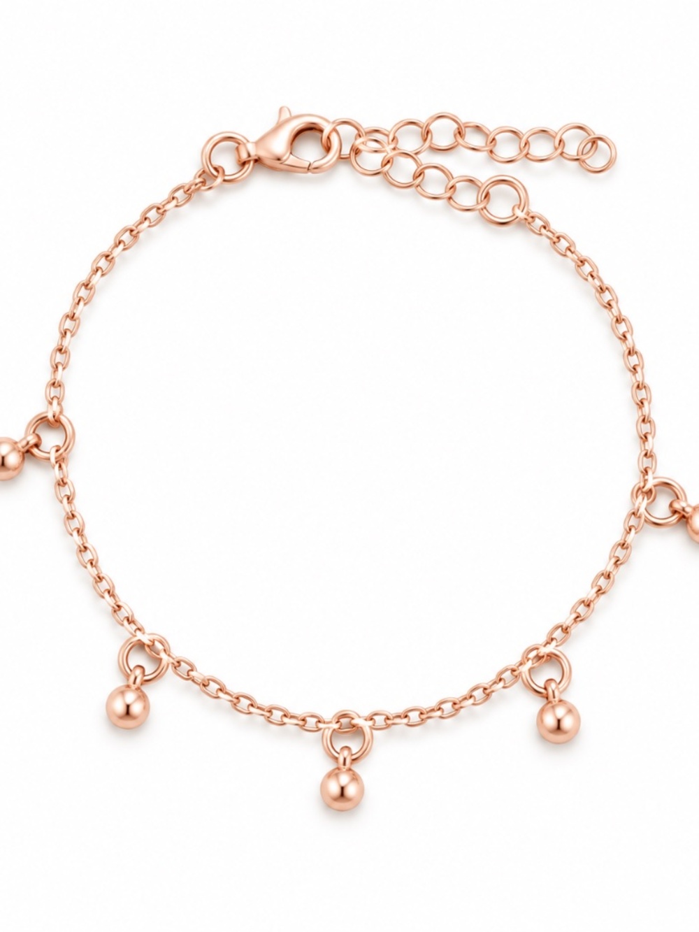Rose-Gold-Tone Beaded Charm Bracelet